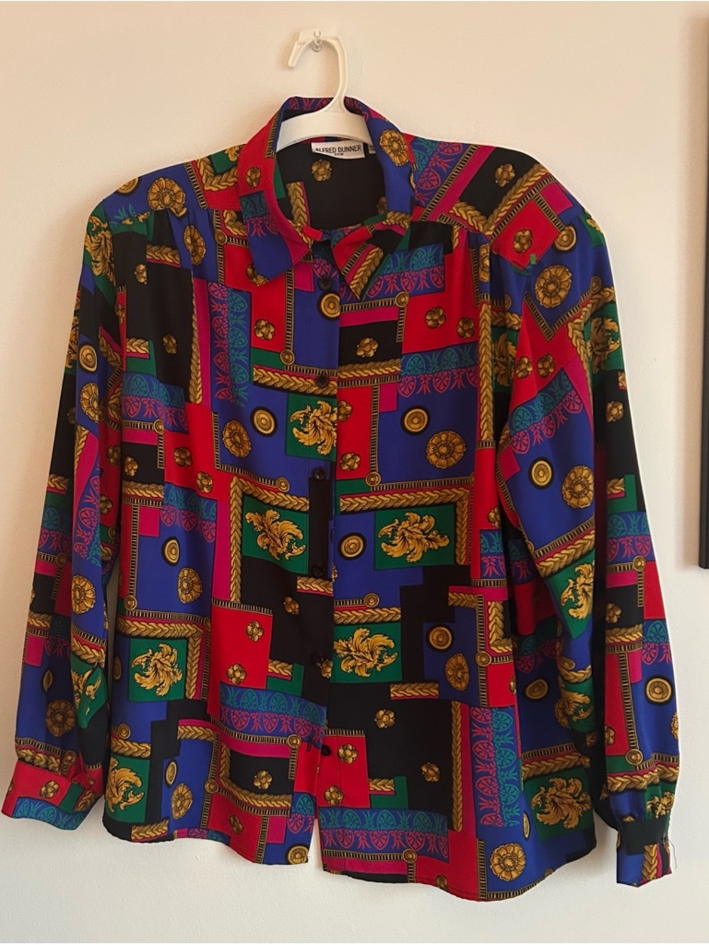 Vintage-inspired Multi Color Button-Up Blouse